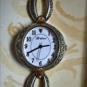 Brighton Two-Tone Watch with White Face